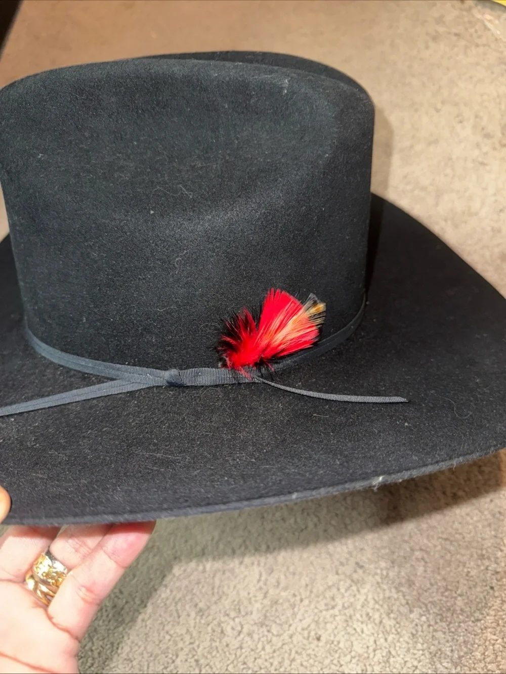 Resistol Dalton 4X Beaver Black Cowboy  Long Oval Hat Size 7 1/8